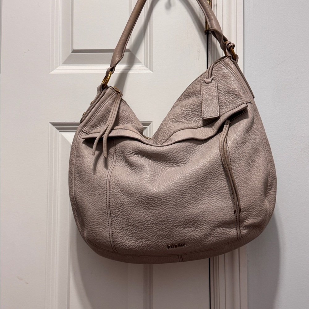Fossil Gray Hobo Bag with Relaxed Design